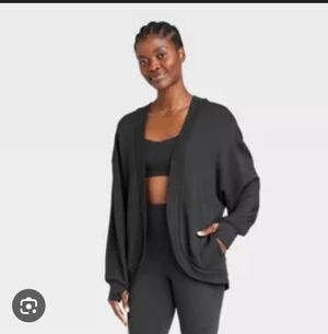Black Open-Front Women's Sweater Cardigan